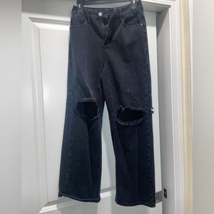 Black Distressed Boyfriend Jeans